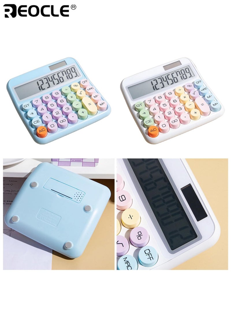 ريوكل آلة حاسبة مكتبية بشاشة عرض كبيرة 12 بت وتصميم بأزرار كبيرة - كمبيوتر مكتبي بمصدر طاقة مزدوج لاستخدام الطلاب والمدارس والمحاسبة - Image 5