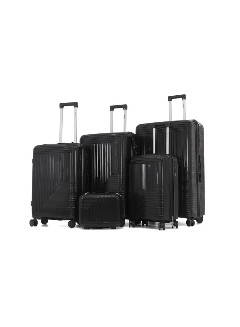 DILIXI Unbreakable Hardshell PP Luggage Trolley Bag 5 Pieces Set With Double Spinner Wheels (BC-12",S-20",M-24",L-28",XL-32") - Image 1