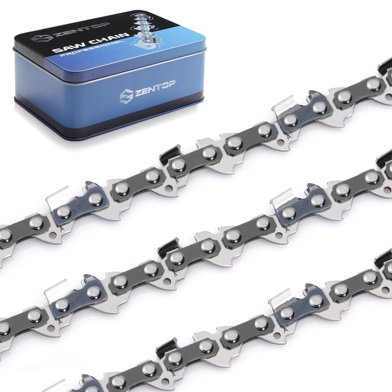Zentop 24 Inch Chainsaw Chain, 3/8" Pitch, 050" Gauge, 84 Drive Links, Fits Husqvarna 455, 460 Rancher, and More (2 Chains).