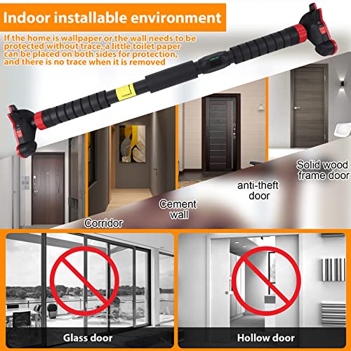 BouPower Pull Up Bar for Doorways, Strength Training Upper Body Workout Chin Up Bar with Level Meter and Adjustable Width, Portable Pull-Up Bars, No Installation Required, Max Load 440 LBS - Image 5