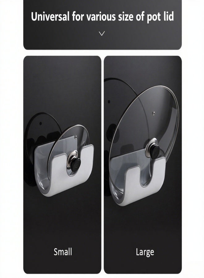 ecoco Wall-Mounted Floating Punch-Free Perforation-Free Houseware Pot Lid Pan Cover Organizer Rack Holder Stand Rest Shelf - Image 3