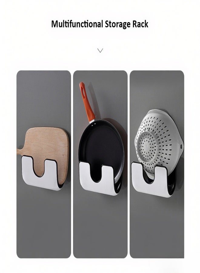 ecoco Wall-Mounted Floating Punch-Free Perforation-Free Houseware Pot Lid Pan Cover Organizer Rack Holder Stand Rest Shelf - Image 5