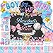 Hombae Baseball or Bows Gender Reveal Decorations 171 PCs Boy or Girl Gender Reveal Decorations Backdrop Balloon Garland Banner Tablecloth Cake Cupcake Topper Box Cutout Poster Sash Pink Blue - Image 3