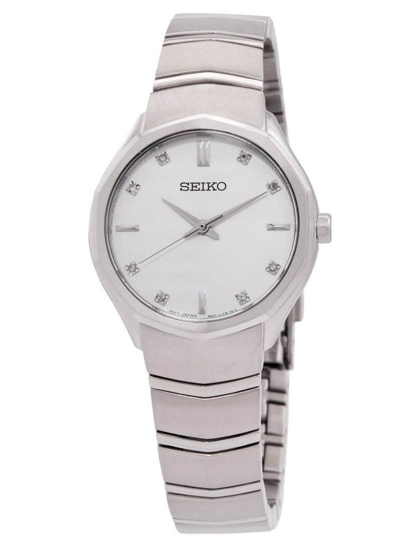 سيكو Classic Women’s Watch SUR615P1, 30 mm White Dial, Stainless Steel Case & Bracelet, Sapphire Crystal, 50 m WR - Image 1