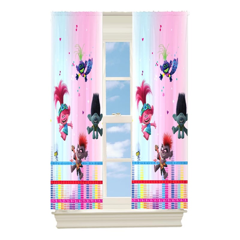 Franco DreamWorks Trolls Room Window Curtains Drapes Set 82 in x 63 in Officially Licensed Product
