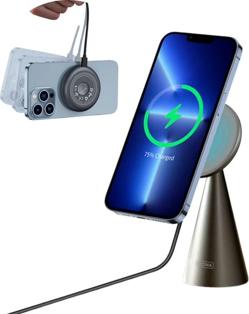 بولهاموبيل Polham 1 mt 15W Glovebox Mounted In-Car Phone Holder Magsafe Iphone 12,13,14 Series Wireless Charger