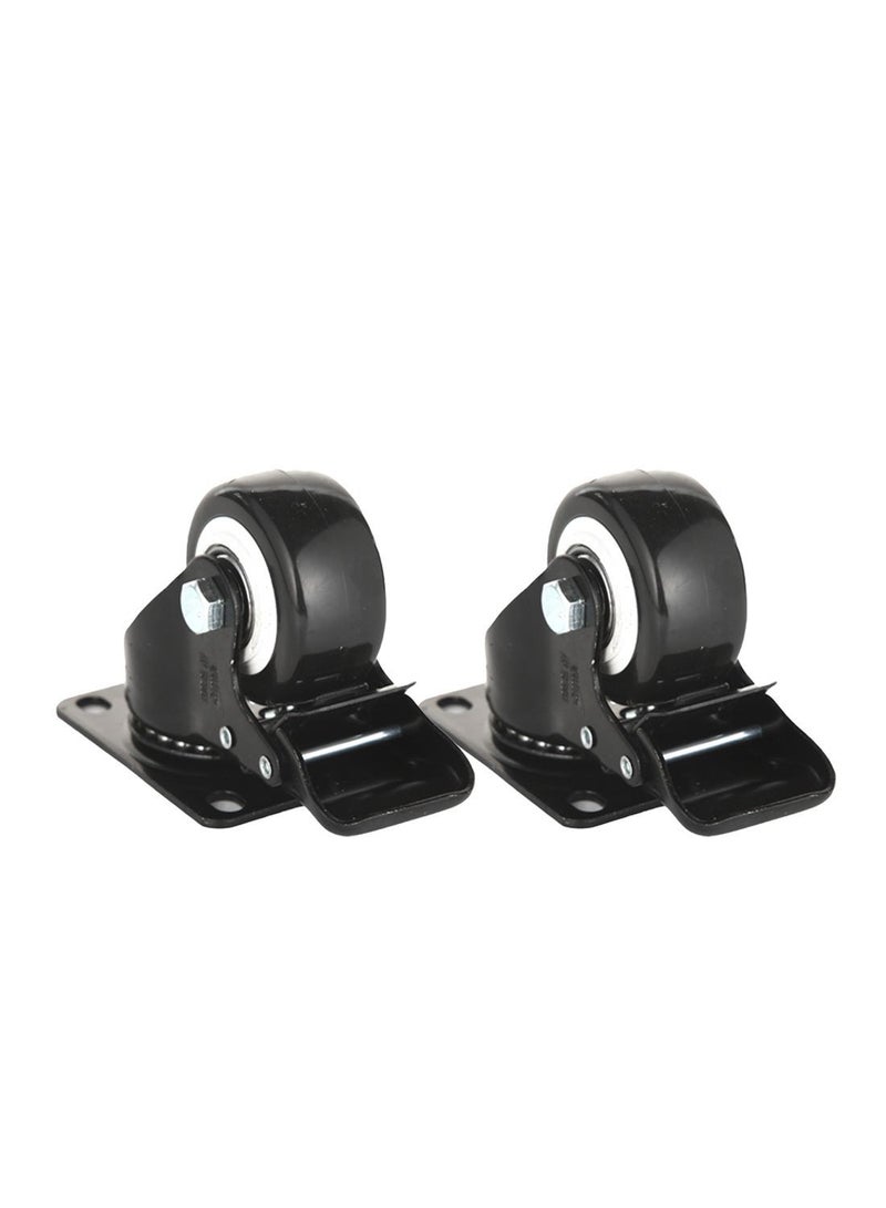BMB tools Black PVC White Rim Caster 2 Piece 2 Inch- Swivel with Brake - Plate| Industrial & Scientific|Material Handling Products|Rubber Caster| Wheel  - Image 1