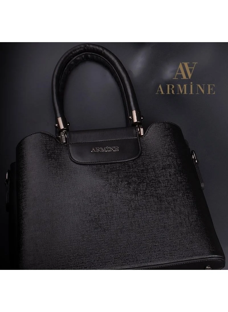 ARMINE Black Shiny Satin Women's Classic Handbag
