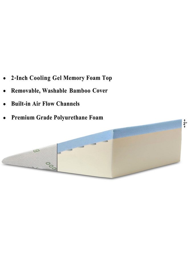 InteVision InteVision Foam Bed Wedge Pillow (26" x 25" x 7.5") and Headrest Set, 2" Memory Foam Top - Helps Relief from Acid Reflux, Post Surgery, Snoring - Image 3