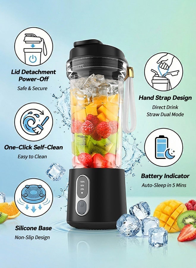 BASILKIT Sports Blender Smoothie Maker with Sports Bottle - 500ml BPA-Free Container, 300W Motor & Stainless Steel Blades for Ice Crushing, Shakes, On-The-Go, 18,000 RPM High-Speed Blending - Image 3