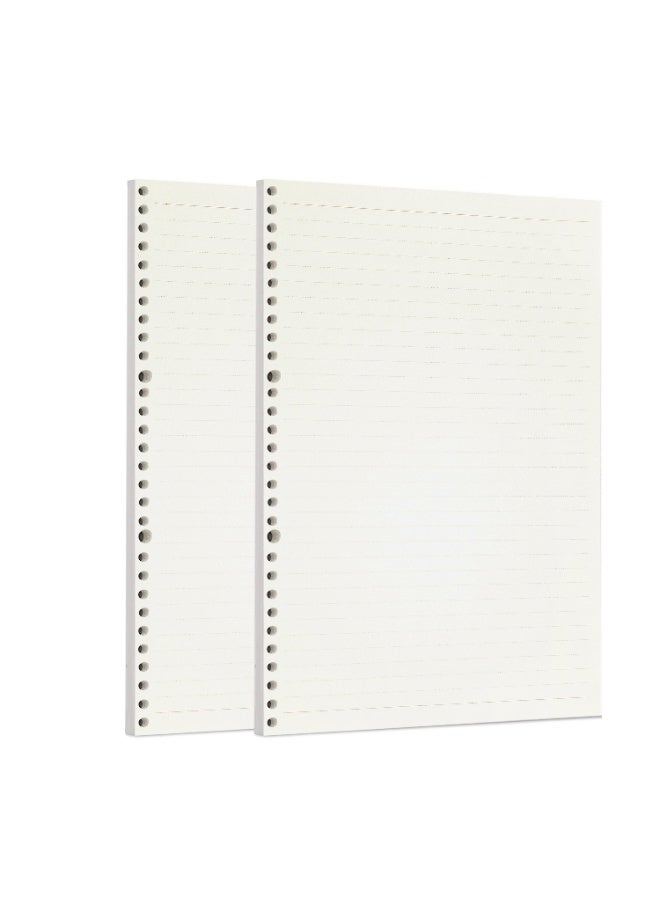 Zelten 2 Pack A4 90 Sheets/180 Pages Lined Loose Leaf Punched Paper Refills Paper for 30 Hole Binder Personal Organizer Diary Notebook Refillable Planner - Image 1