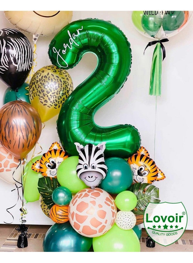 Lovoir بالونات رقم 40 باللون الأخضر الداكن، بالونات رقم 40 عملاقة بطول 40 بوصة من الفويل والمايلر باللون الأخضر الداكن لاحتفالات عيد الميلاد الأربعين، مستلزمات حفلات الذكرى السنوية، زينة للاحتفالات - Image 3