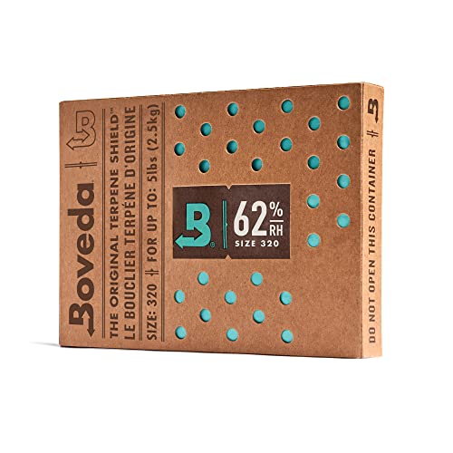 Boveda 62% Two-Way Humidity Control Pack For Storing 5 lb – Size 320 – Single – Moisture Absorber for Storage Containers – Humidifier Pack – Individually Wrapped Hydration Packet - Image 1