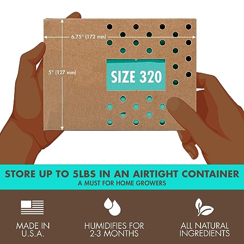 Boveda 62% Two-Way Humidity Control Pack For Storing 5 lb – Size 320 – Single – Moisture Absorber for Storage Containers – Humidifier Pack – Individually Wrapped Hydration Packet - Image 3