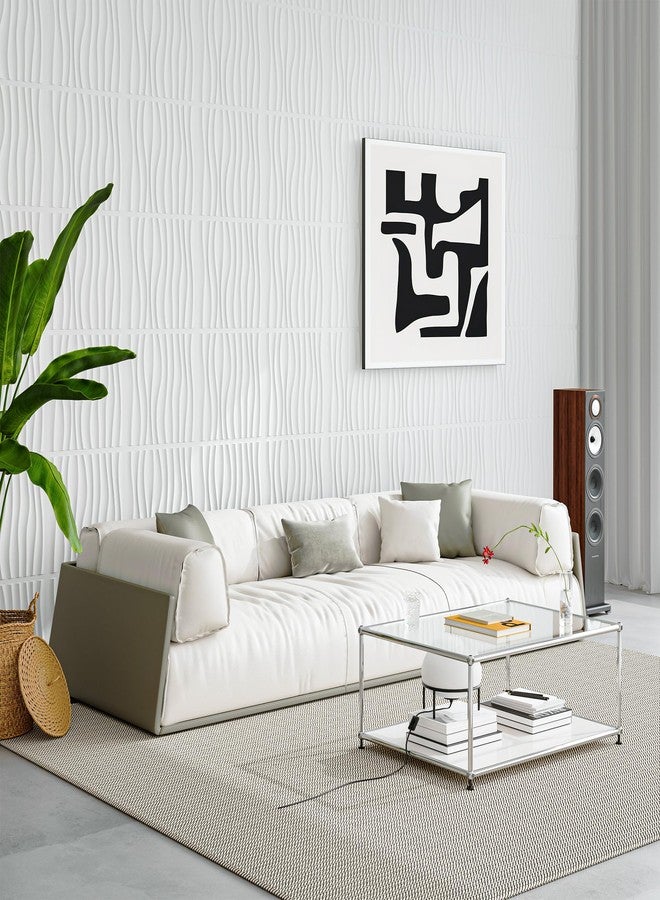Art3d PVC 3D Wall Panels Wave Design, Decorative Wall Panels for Interior, Living Room, Bedroom, Matte White, 50x50 CM (12 Pack) - Image 3