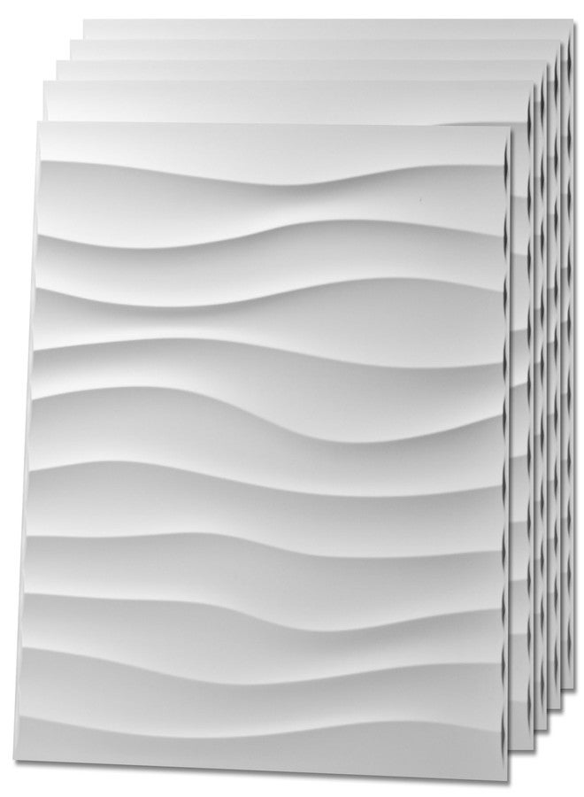 Art3d PVC 3D Wall Panels Wave Design, Decorative Wall Panels for Interior, Living Room, Bedroom, Matte White, 50x50 CM (12 Pack) - Image 1
