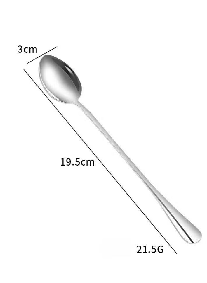 Hoasis Long Handle Iced Tea Spoon, Coffee Spoon, Ice Cream Spoon, Stainless Steel Stirring Spoons, Set of 4 - Image 2