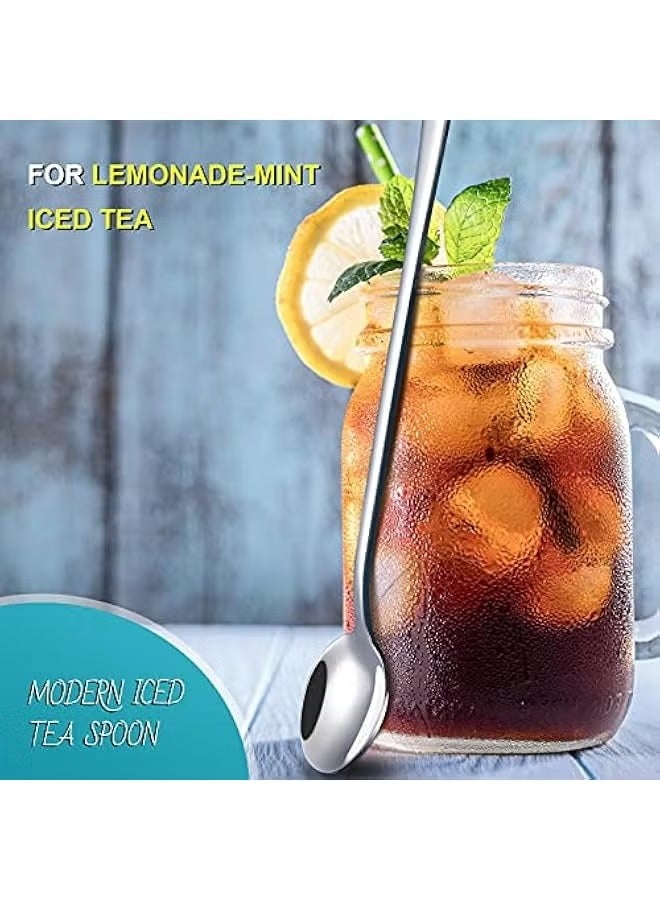 Hoasis Long Handle Iced Tea Spoon, Coffee Spoon, Ice Cream Spoon, Stainless Steel Stirring Spoons, Set of 4 - Image 3