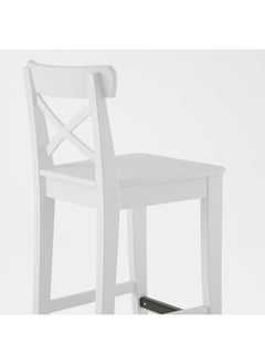 Zaboon Bar Stool With Backrest, White, 63 Cm  - Image 5