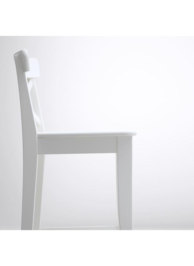 Zaboon - Bar Stool With Backrest, White, 63 Cm - Image 1