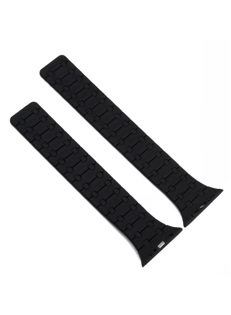 Magnetic Silicone Sport Band for Apple Watch - Adjustable Loop Strap for iWatch Ultra 2/10/9/8/7/SE/6/5, Fashionable Men's Accessory - Image 4