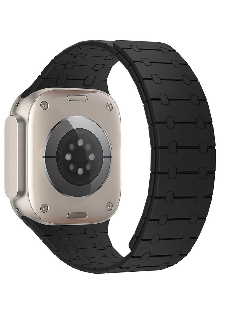Magnetic Silicone Sport Band for Apple Watch - Adjustable Loop Strap for iWatch Ultra 2/10/9/8/7/SE/6/5, Fashionable Men's Accessory - Image 2