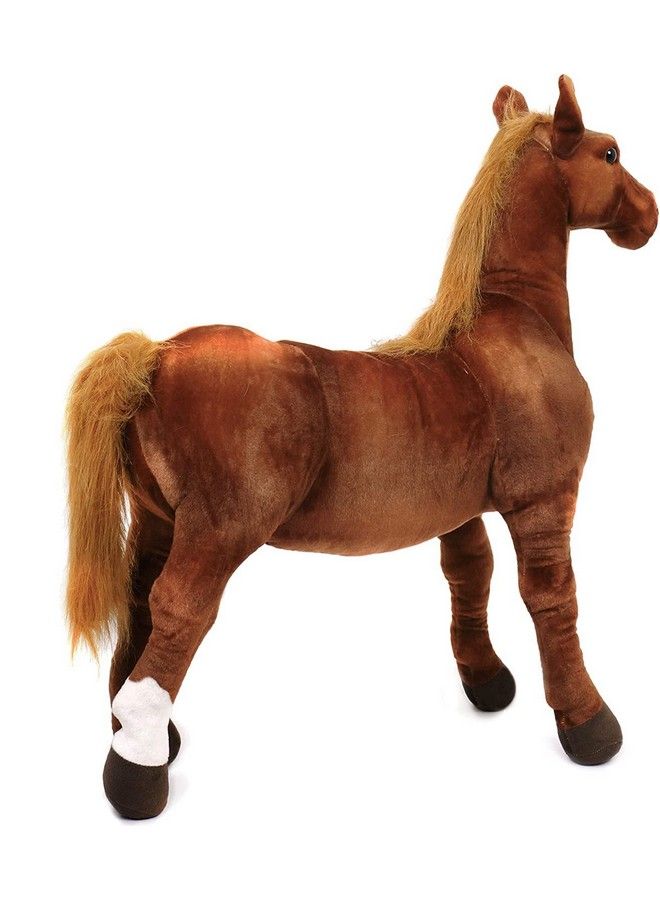 Tickles لعبة حصان واقف من القطيفة الناعمة للأطفال (الحجم: 30 سم، اللون: بني) - Image 4