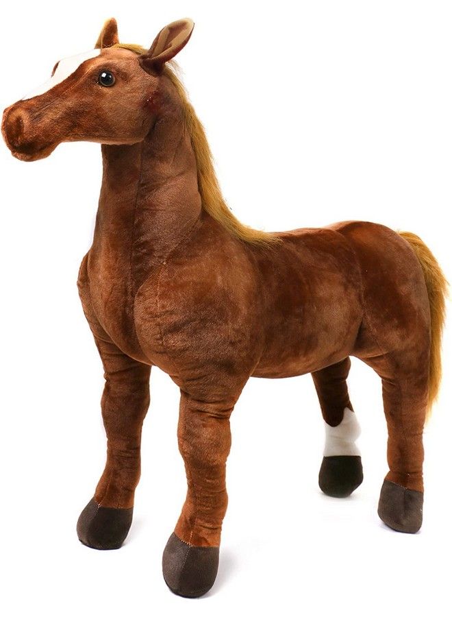 Tickles لعبة حصان واقف من القطيفة الناعمة للأطفال (الحجم: 30 سم، اللون: بني) - Image 2