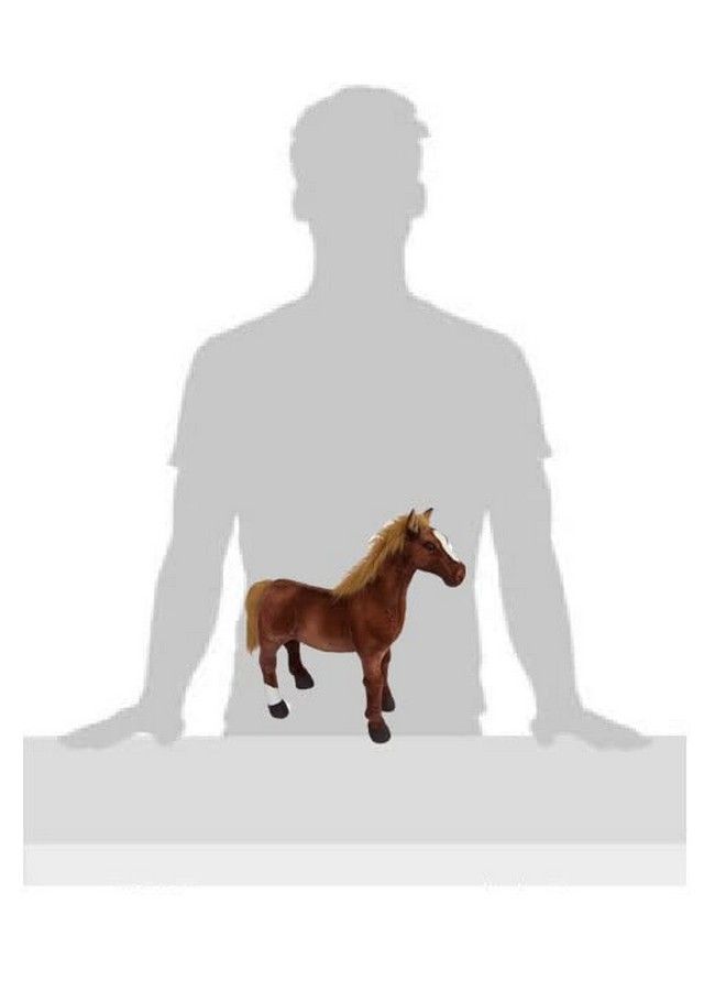 Tickles لعبة حصان واقف من القطيفة الناعمة للأطفال (الحجم: 30 سم، اللون: بني) - Image 5