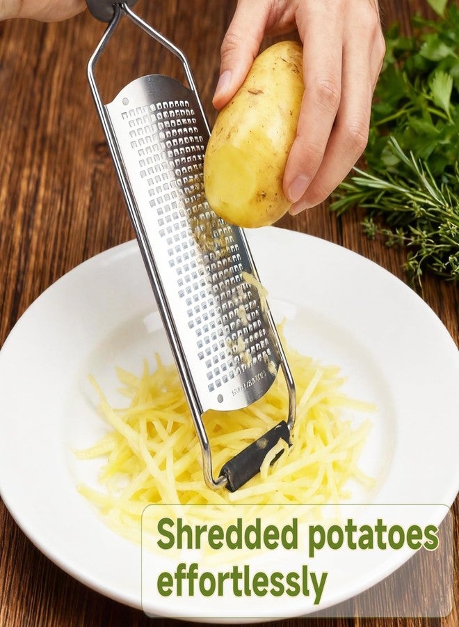 BOKKY Cheese Grater Handheld & Lemon Zester with Handle, Stainless Steel Citrus Zester for Parmesan Garlic Ginger (Black) - Image 5