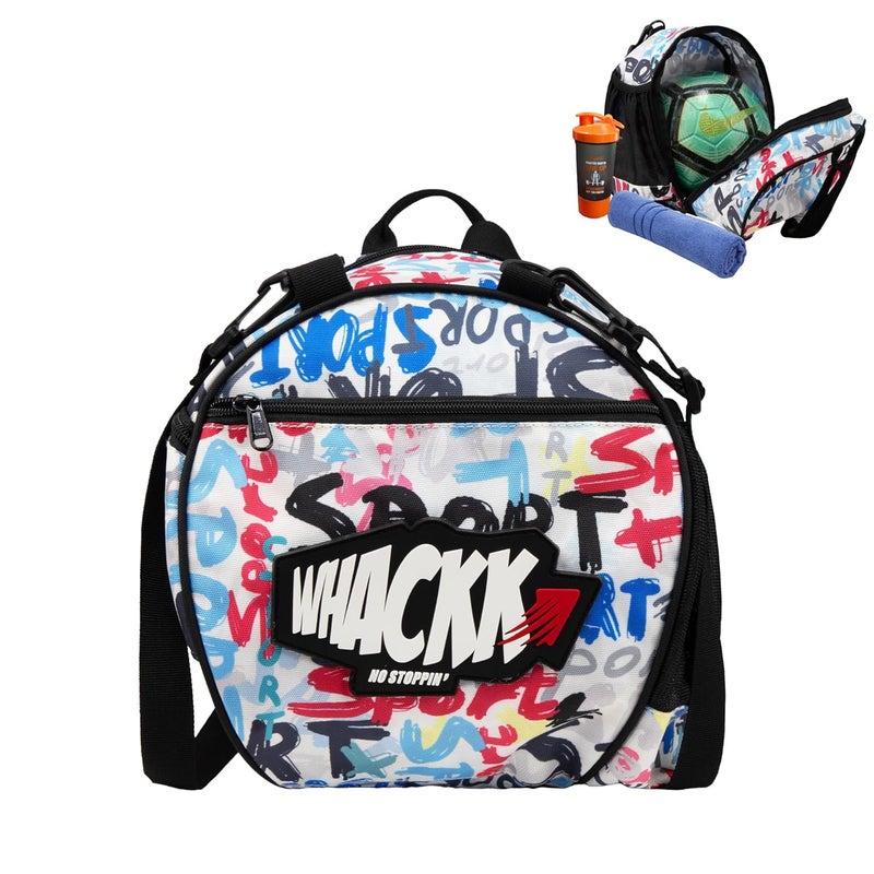 WHACKK Attack Soccer 12L Football Equipment Bags|Basketball Volleyball Bags |Adjustable Strap Backpack |Easy Access Pocket Mesh Bottle Holders | Ball Bag |Kitbag |Bag (Sport) - Made in India - Image 1