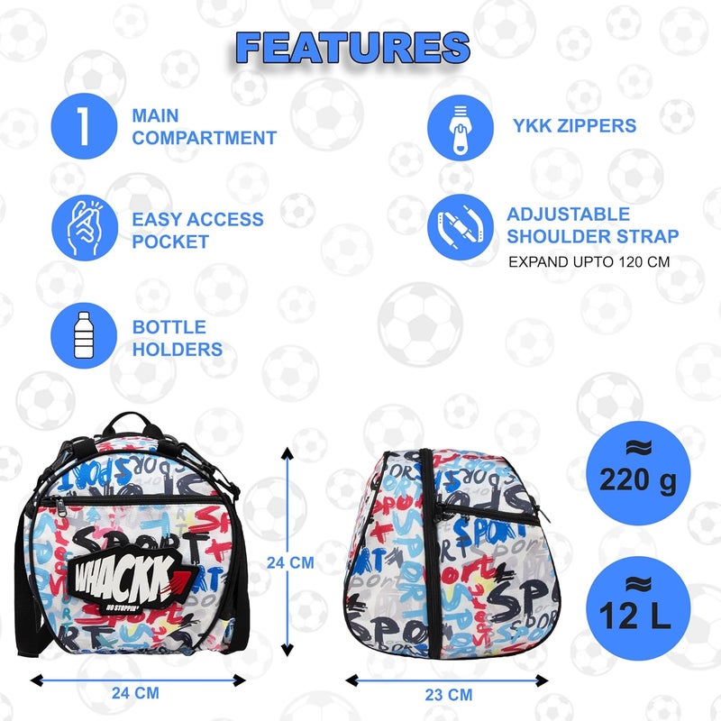 WHACKK Attack Soccer 12L Football Equipment Bags|Basketball Volleyball Bags |Adjustable Strap Backpack |Easy Access Pocket Mesh Bottle Holders | Ball Bag |Kitbag |Bag (Sport) - Made in India - Image 2