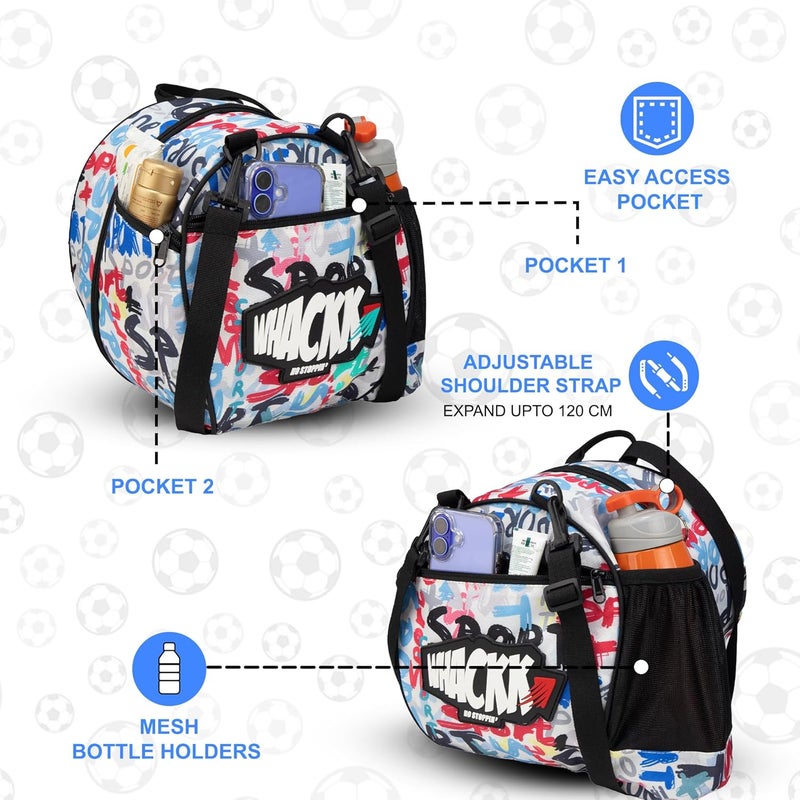 WHACKK Attack Soccer 12L Football Equipment Bags|Basketball Volleyball Bags |Adjustable Strap Backpack |Easy Access Pocket Mesh Bottle Holders | Ball Bag |Kitbag |Bag (Sport) - Made in India - Image 3