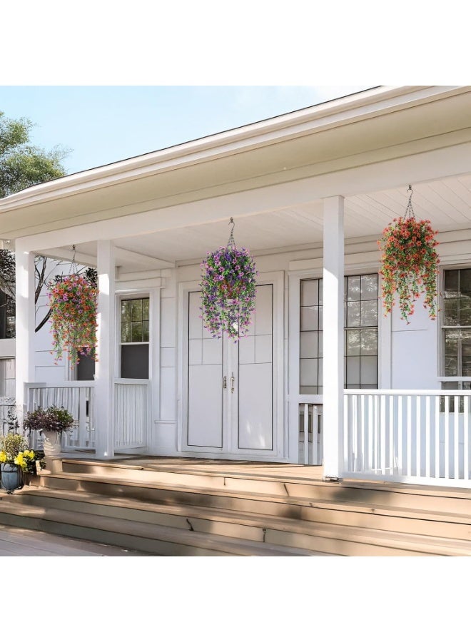 GT-Wheel 2PCS Artificial Hanging Flowers, Fake Hanging Plants Violet Vines UV Resistant for Wall Home Room Garden Wedding Indoor Outdoor Spring Summer Decoration - Image 4