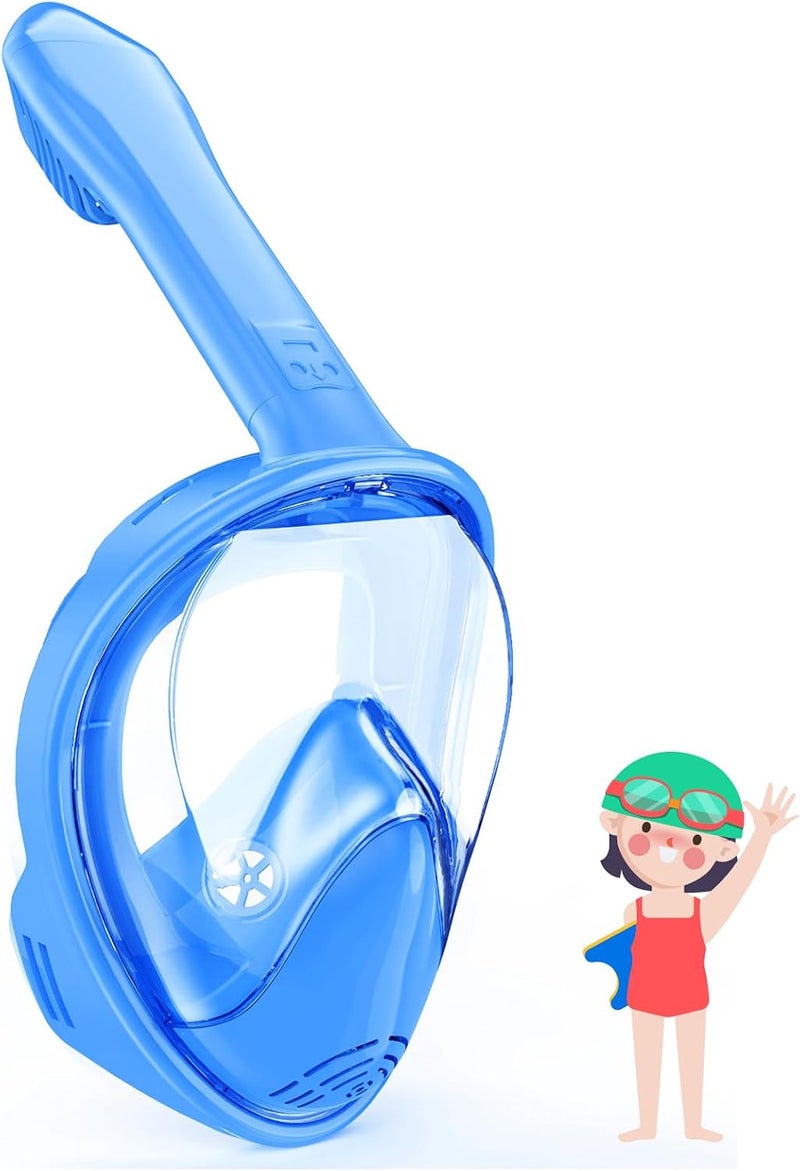 Kids Snorkel Mask Full Face, Snorkeling Gear for Kids with Camera Mount, 180 Degree Panoramic View Snorkeling Set Anti-Fog Anti-Leak - Image 1