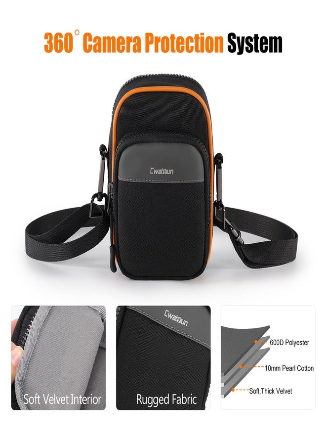 Cwatcun Digital Compact Camera Sling Bag，Portable Protective Small Crossbody Camera Bag Lightweight Photography Camera waist bag for Canon Nikon Sony Fuji Digital Camera(Black) - Image 5