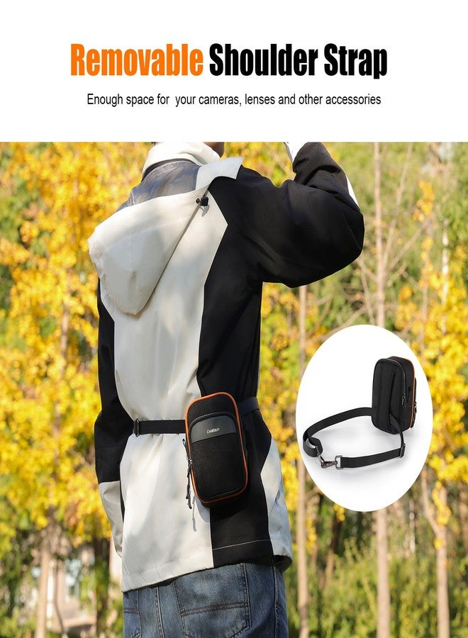 Cwatcun Digital Compact Camera Sling Bag，Portable Protective Small Crossbody Camera Bag Lightweight Photography Camera waist bag for Canon Nikon Sony Fuji Digital Camera(Black) - Image 3