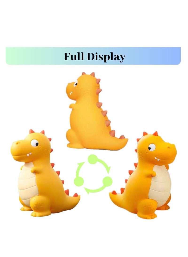 Excefore Dinosaur Bank for Kids, Lovely Creative Coin Bank, Shatterproof Unbreakable Plastic Money Bank, Suitable for Gifts for Kids Boys Girls (Yellow) - Image 3
