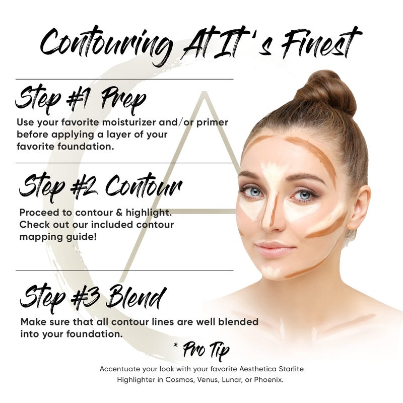 Aesthetica مجموعة مكياج كريمة كونتور وإضاءة من أستيتكا كوزمتيكس - لوحة أساس/كونسيلر للكونتور - نباتية وخالية من القسوة - تعليمات خطوة بخطوة مرفقة - Image 3