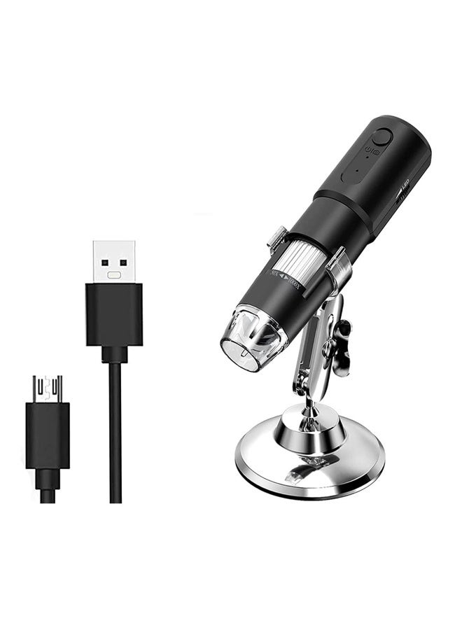 Portable 1000X USB Digital Microscope Camera 50X-1000X Magnification with 8 LED Lights and Adjustable Metal Stand for Phone and Electronics Inspection - Image 1