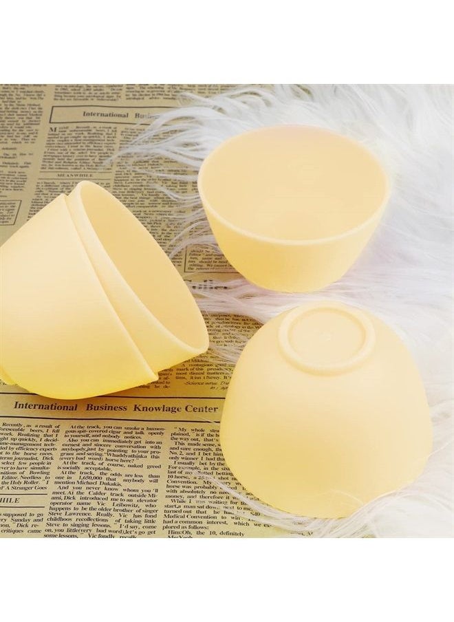 4Pcs Diy Face Mask Mixing Bowl, Microwavable Silicone Facial Mud Bowl Cosmetic Beauty Tool for Home Salon (Yellow)