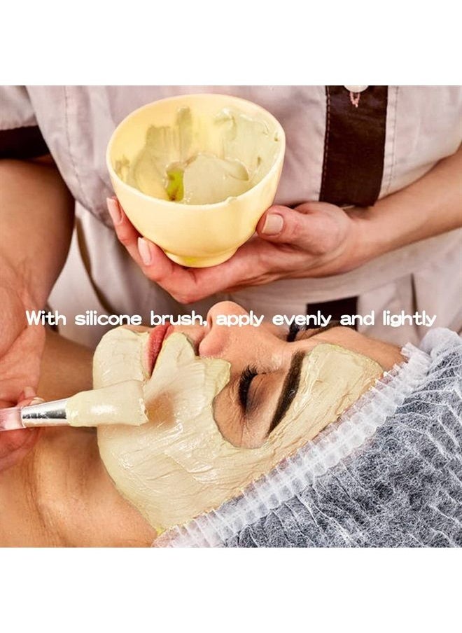 4Pcs Diy Face Mask Mixing Bowl, Microwavable Silicone Facial Mud Bowl Cosmetic Beauty Tool for Home Salon (Yellow)