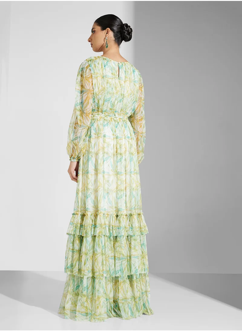 ليس اند بيدز Floral Print Rebecca Maxi Dress