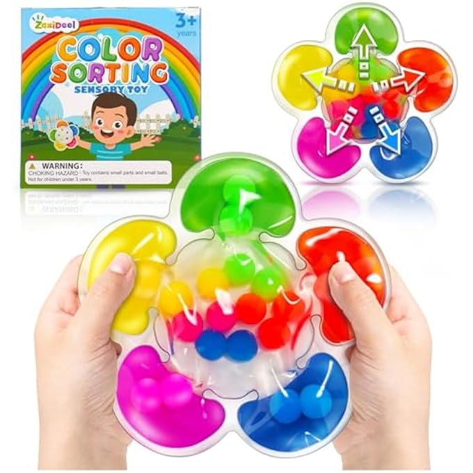 COLOR SORTING TOYS SENSORY TOYS, FINE MOTOR SKILLS TOYS FOR TODDLERS, COLOR MATCHING TOYS FLOWER PRESCHOOL LEARNING ACTIVITIES EDUCATIONAL CALM DOWN MONTESSORI TOYS FOR KIDS BOYS GIRLS AGES 1 - Image 1