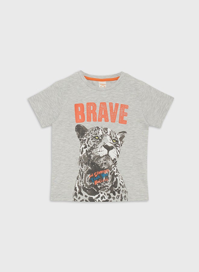 كوكا ملابس أطفال تي شيرت للأولاد بأكمام قصيرة رمادي - Image 1