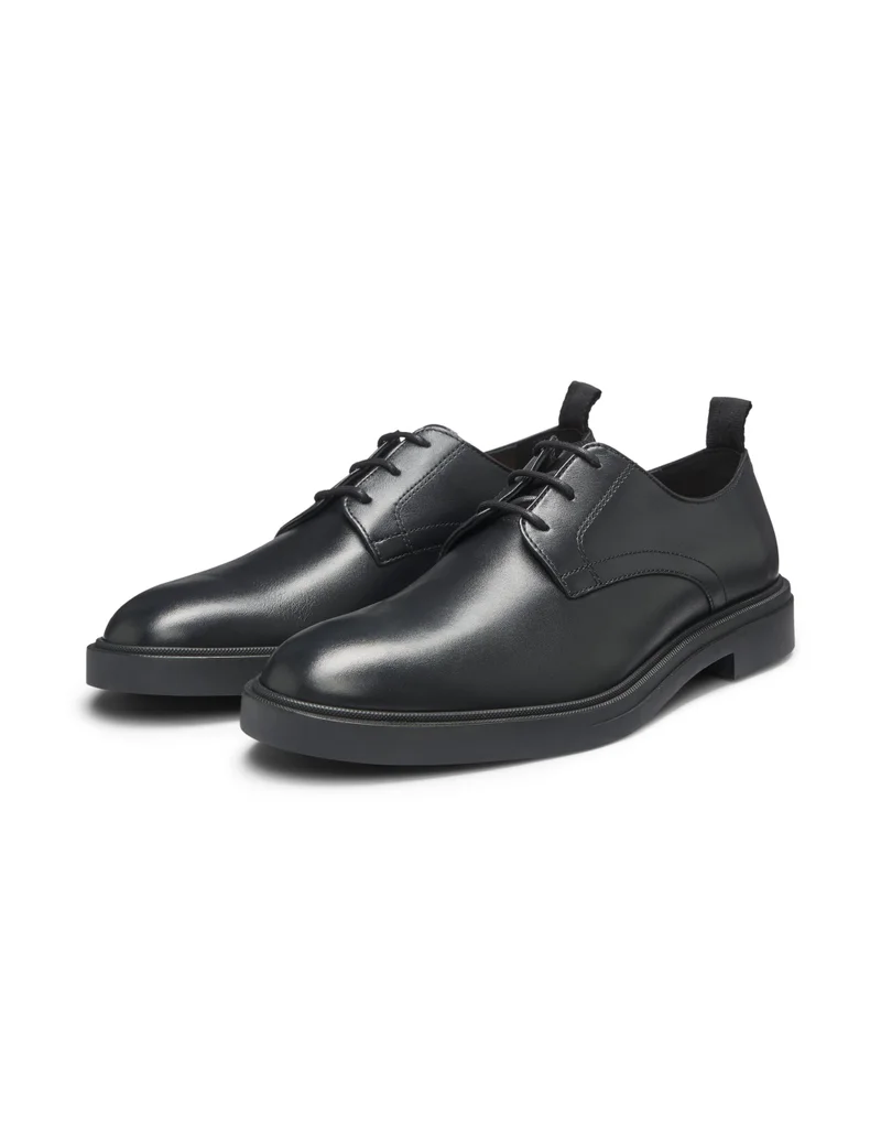 BOSS Leather Derby shoes with rubber outsole