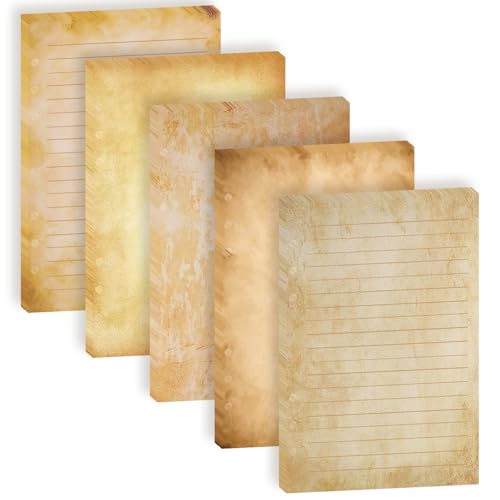 Pineraap 100 Sheets Vintage A5 Refills Papers for Planner Insert Binder, 120GSM Thick Antique Retro Notebook Fillers, Aged Look 6 Hole Loose Leaf Paper for Old Fashion A5 6 Ring Binder Journal Diary Graduation - Image 1