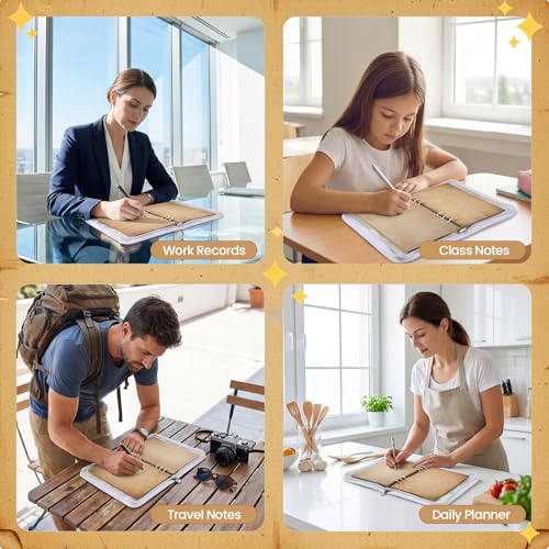Pineraap 100 Sheets Vintage A5 Refills Papers for Planner Insert Binder, 120GSM Thick Antique Retro Notebook Fillers, Aged Look 6 Hole Loose Leaf Paper for Old Fashion A5 6 Ring Binder Journal Diary Graduation - Image 5