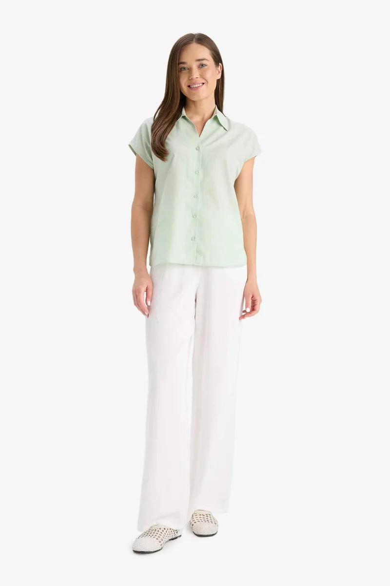 DeFacto Regular Fit Shirt Collar Short Sleeve Shirt