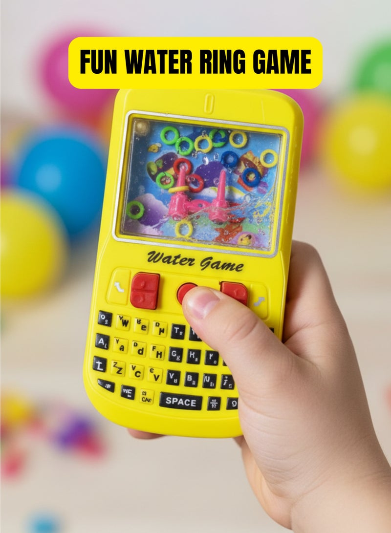 Classic Tetris Brick Game Console 9999 in 1 with Digital Watch & Water Ring Game Toy for Kids Yellow - Image 3